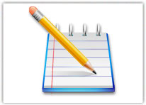 Dibujo de lpiz tomando notas en libreta