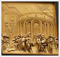 Puertas del baptisterio de Florencia (1452), Lorenzo Ghiberti. María J. Fuente (col. particular, 2006) Puertas del baptisterio de Florencia (1452), Lorenzo Ghiberti. María J. Fuente (col. particular, 2006)