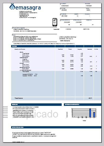 Factura del agua